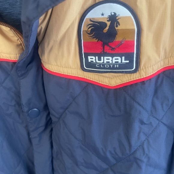 Rural Cloth XXl Mens Navy Tan Nylon Outdoor Vest Quilted Rugged - Picture 4 of 7